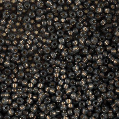 Picture of Size 8 Japanese Seed Beads, Gilt-lined Olive Grey (#590), Approximately 25 Grams