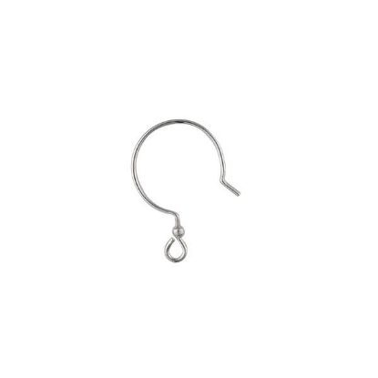 Picture of Ear Wire Silver Plated Hoop with ball