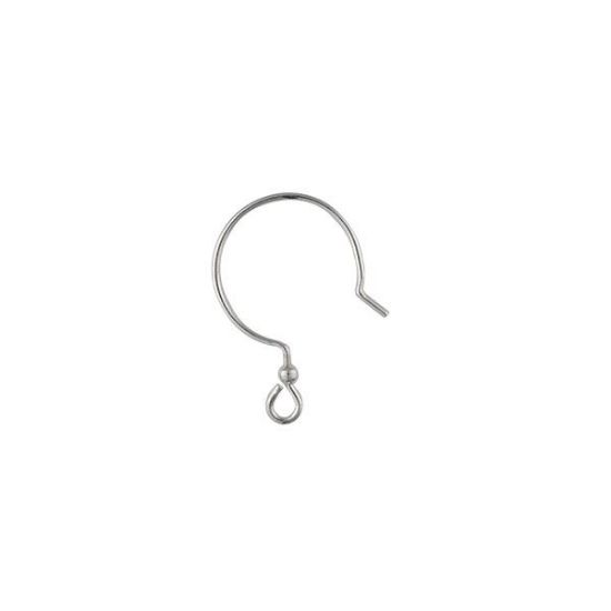 Picture of Ear Wire Silver Plated Hoop with ball