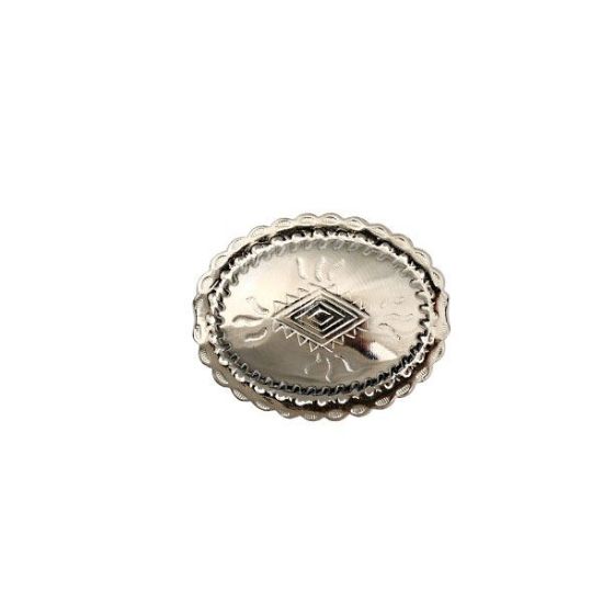 Picture of Nickel Silver Plated Diamon Concho 2 Prong, 22x28mm, 10 Pieces