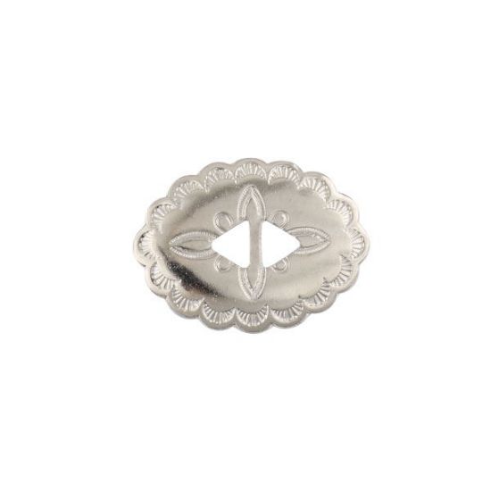Picture of Nickel Silver Plated Floral Concho with Double Triangle Hole 6.8mm, 28x38mm, 10pcPkg