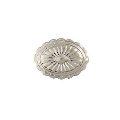 Picture of Nickel Silver Plated Sunburst Concho Solid, 28x38mm, 10pcPkg