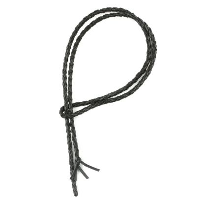 Picture of Handmade Premium Black Leather Bolo Cord, 4 Ply, 36" Length. Approx. 4-4.5mm Thick.