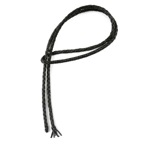 Picture of Handmade Premium Black Bolo Cord, 6 Ply, 36" Length. Approx. 4.5-5mm Thick.