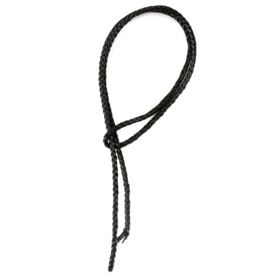 Picture of Handmade Premium Black Bolo Cord, 6 Ply, 42" Length. Approx. 4.5-5mm Thick.