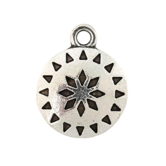 Picture of Silver Plated, 15mm, Native Star Charm. 10 Charms