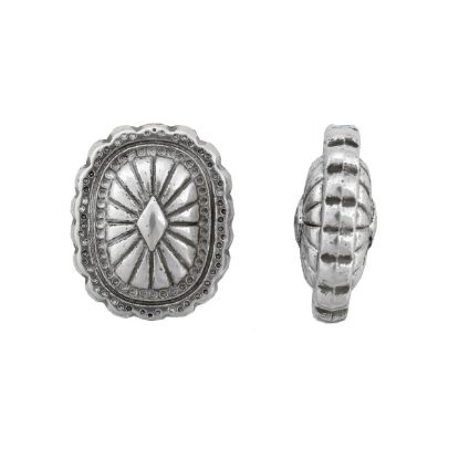 Picture of Silver Plated Lite Concho Beads 16x20mm, 10 beads