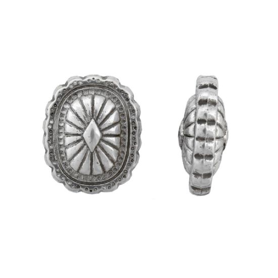 Picture of Silver Plated Lite Concho Beads 16x20mm, 10 beads