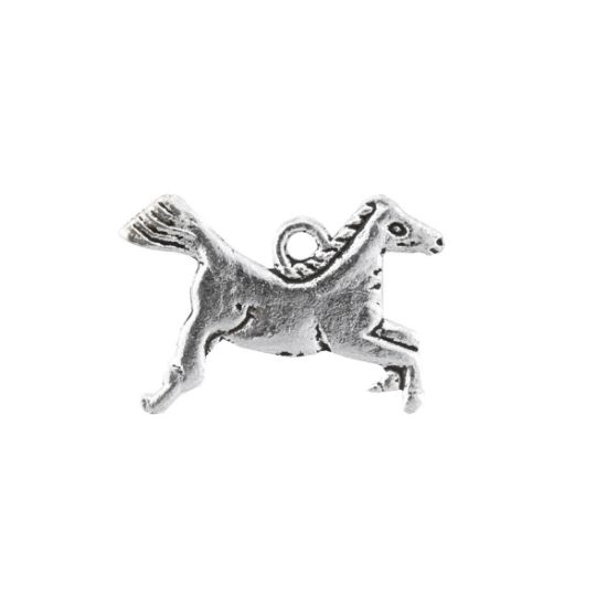 Picture of Silver Plated Pewter Horse Charm, 10pcs.