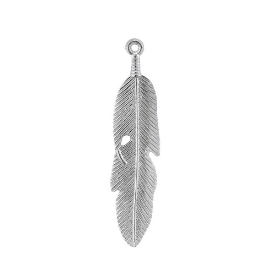 Picture of Silver Plated XXL Heavy Feather, 60mm, 6 Feathers