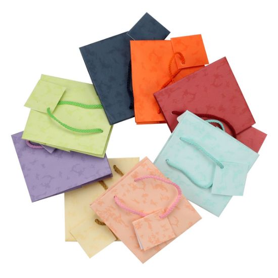 Picture of Paper Totes, Assorted Pastel Colors, 4" x 2-3/4" x 4-1/2" H