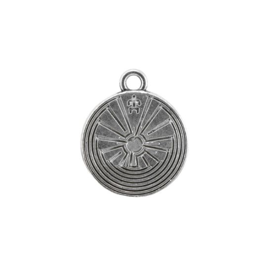 Picture of Silver Plated, 19mm, Man In the Maze Charm. 5 Charms