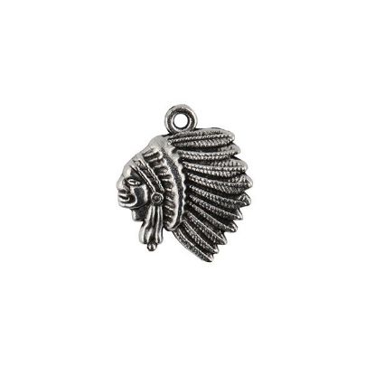 Picture of Silver Plated Base Metal, 18x22mm, Small Chief Pewter 10 Chiefs