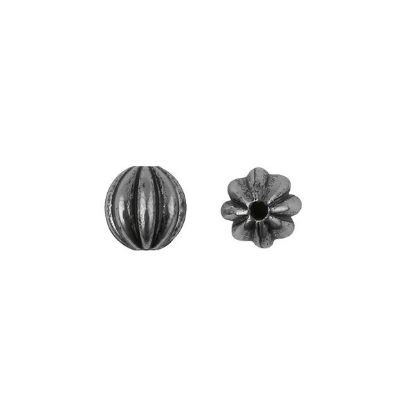 Picture of Silver Plated Oxidized Pumpkin Bead 10mm, Sold per pkg of 20