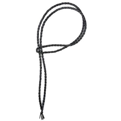 Picture of Handmade Black Leather Bolo Cord, 4 Ply, 46" Length. Approx. 4-4.5mm Thick.