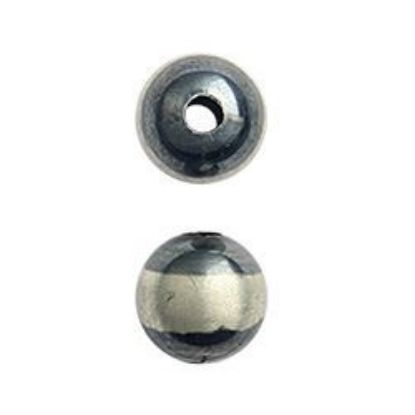 Picture of Sterling Silver Navajo Pearls style by JCK, 8mm Silver Line Seamless Bead