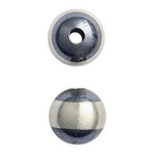 Picture of Sterling Silver Navajo Pearls style by JCK, 9mm Silver Line Seamless Bead