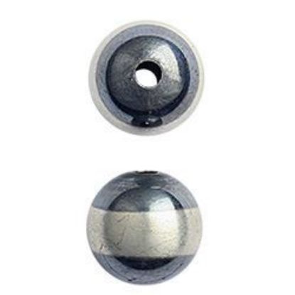 Picture of Sterling Silver Navajo Pearls style by JCK, Round 10mm Silver Line Seamless Bead