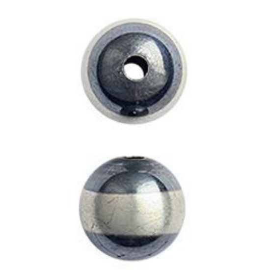 Picture of Sterling Silver Navajo Pearls style by JCK, Round 10mm Silver Line Seamless Bead