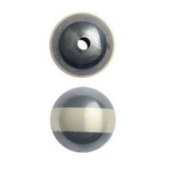 Picture of Sterling Silver Navajo Pearls style by JCK, 14mm Silver Line Seamless Bead