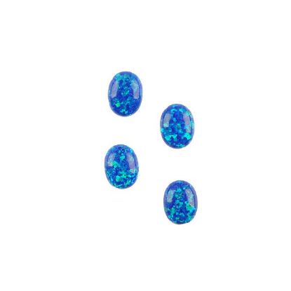 Picture of Imitation Royal Blue Opal, Oval Cabochon, 6x8mm