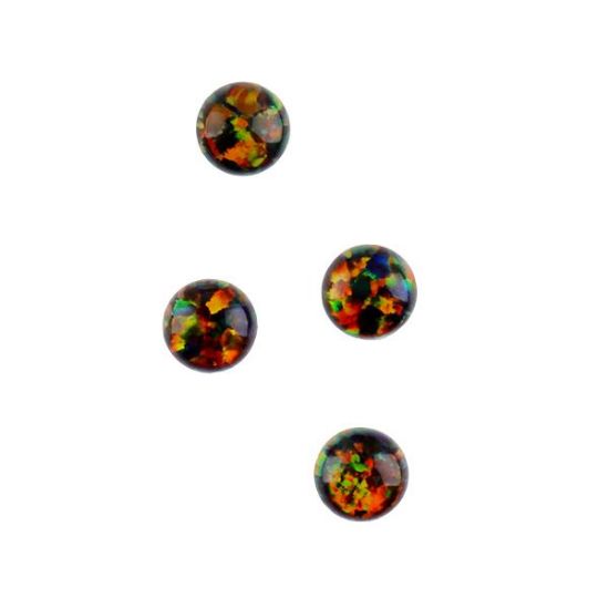 Picture of Imitation Black Opal, Round Cabochon, 4mm
