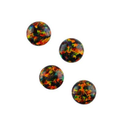 Picture of Imitation Black Opal, Round Cabochon, 5mm