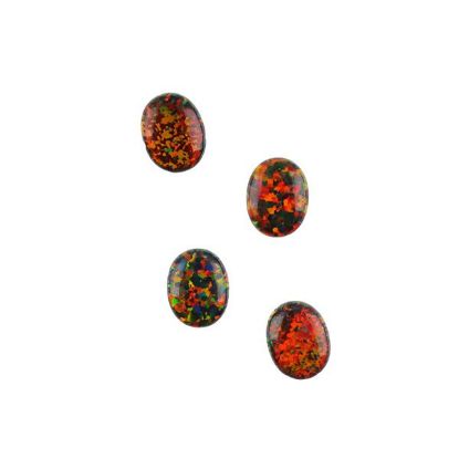 Picture of Imitation Black Opal, Oval Cabochon, 7x9mm
