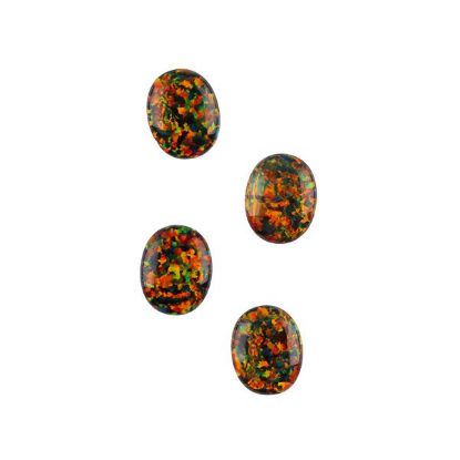 Picture of Imitation Black Opal, Oval Cabochon, 8x10mm