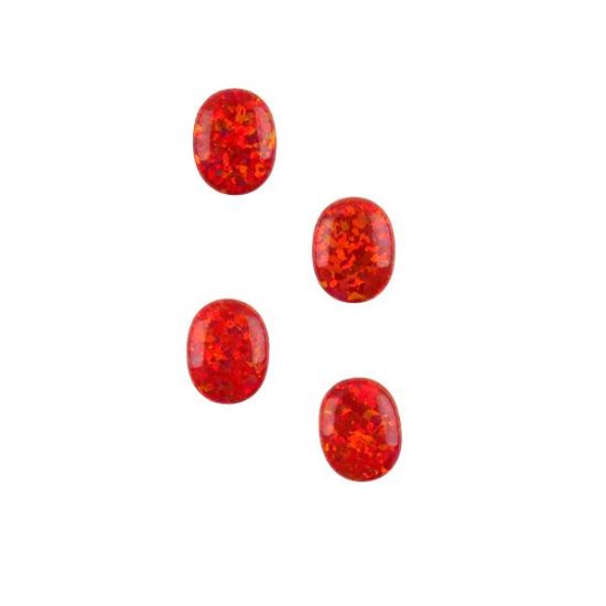 Picture of Imitation Flame Opal, Oval Cabochon, 7x9mm