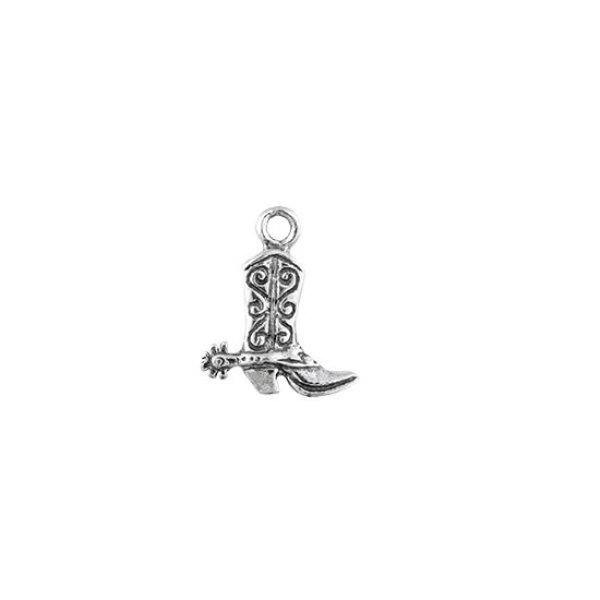 Picture of Sterling Silver Machine Cast Cowboy Boot Charm, 13x16mm 