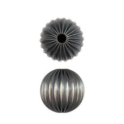 Picture of Sterling Silver Navajo Pearl Style by JCK, 14mm Round Corrugated Bead