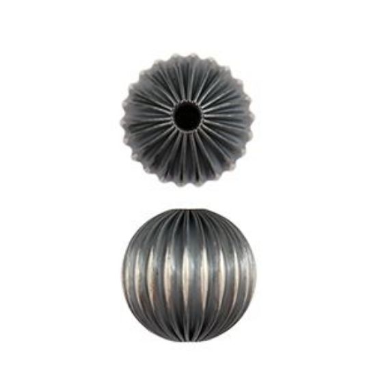 Picture of Sterling Silver Navajo Pearl Style by JCK, 14mm Round Corrugated Bead