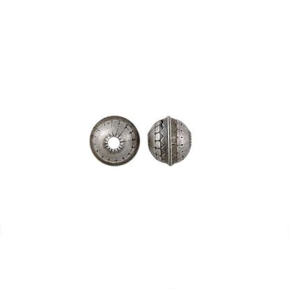 Picture of Sterling Silver Stamped Flower Seam Bead, 6mm