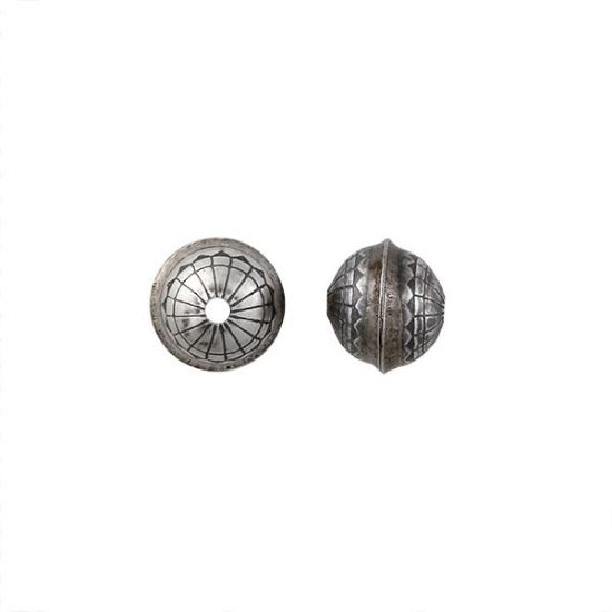 Picture of Sterling Silver Stamped Flower Seam Bead, 8mm