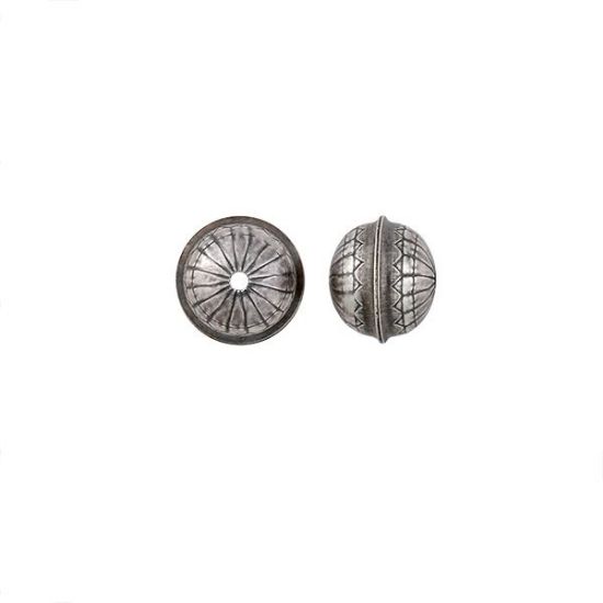 Picture of Sterling Silver Stamped Flower Seam Bead, 10mm