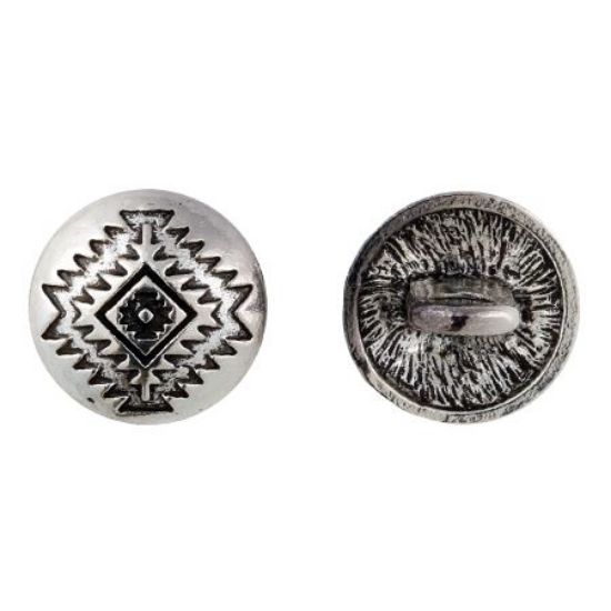 Picture of Base Metal Rug Pattern Concho Button 15mm, 10pcs.