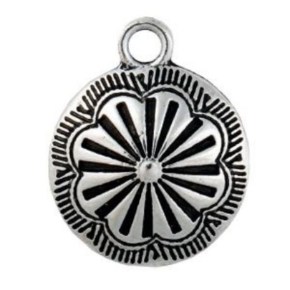 Picture of Silver Plated Ganado Concho Charm 18mm, 10pcs.