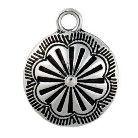 Picture of Silver Plated Ganado Concho Charm 18mm, 10pcs.