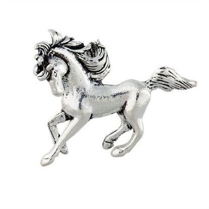 Picture of Silver Plated Horse  Pendant 25x30mm, 4pcs.