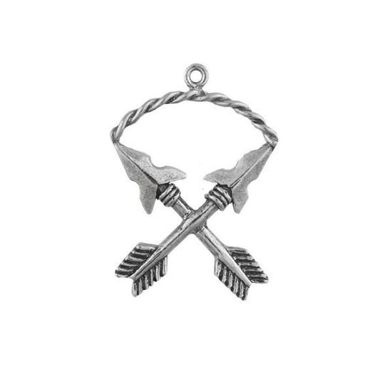 Picture of Sterling Silver Crossed Arrows Charm, 21x27mm 