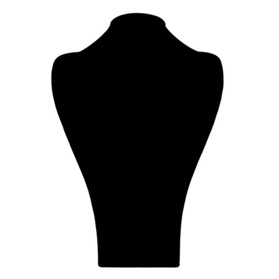 Picture of Black Faux Leather Wide Shoulder Necklace Display, 12" L x 6" W x 17-1/2" H, Sold individually, Imported