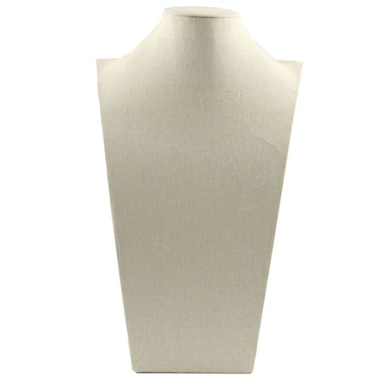 Picture of Beige Linen Mannequin Style Necklace Display, 10-3/4" L x 6-1/2" W x 18" H, Sold individually, Imported
