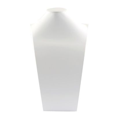 Picture of White Faux Leather Mannequin Style Necklace Display, 10-3/4" L x 6-1/2" W x 18" H, Sold individually, Imported