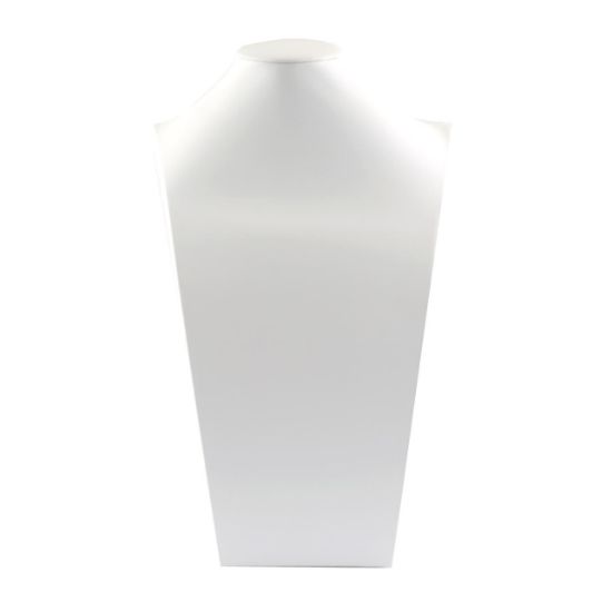 Picture of White Faux Leather Mannequin Style Necklace Display, 10-3/4" L x 6-1/2" W x 18" H, Sold individually, Imported