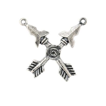 Picture of Sterling Silver Crossed Arrows Charm, 19x23mm 