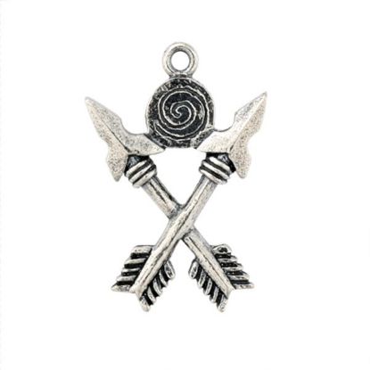 Picture of Sterling Silver Crossed Arrows Charm, 19x23mm 