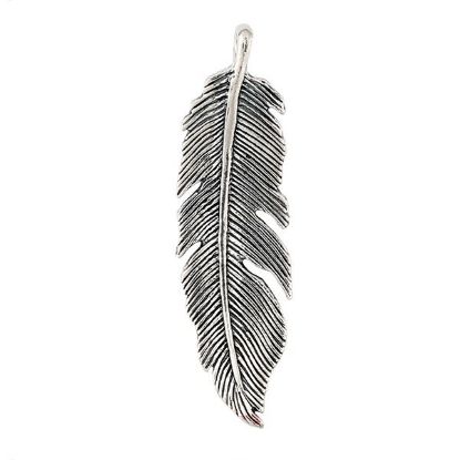 Picture of Sterling Silver Left Feather Charm, 12x40mm 