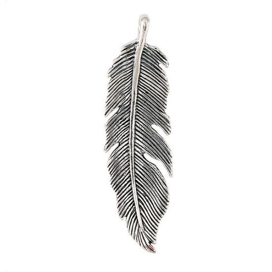 Picture of Sterling Silver Left Feather Charm, 12x40mm 