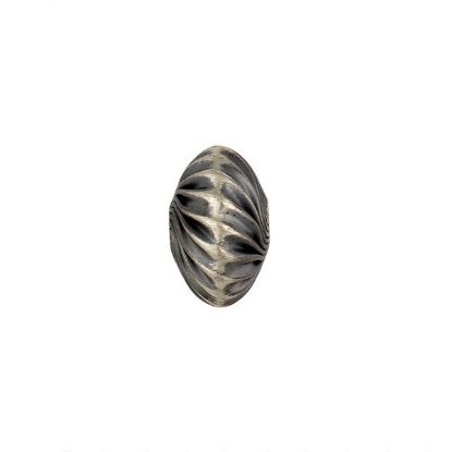 Picture of Sterling Silver Navajo Pearl Style by JCK, 7.6x12mm Twist Corrugated Rondelle Bead